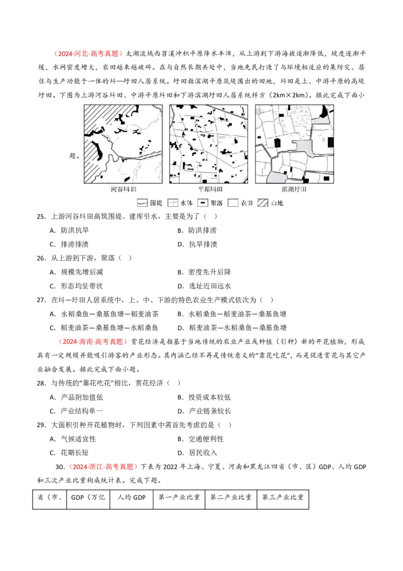 五年（2021-2025）高考地理真题分类汇编专题13区域发展（全国通用）（原卷版）_高考真题分类汇编_高考地理真题分类汇编（全国通用）五年（2021-2025）_pdf