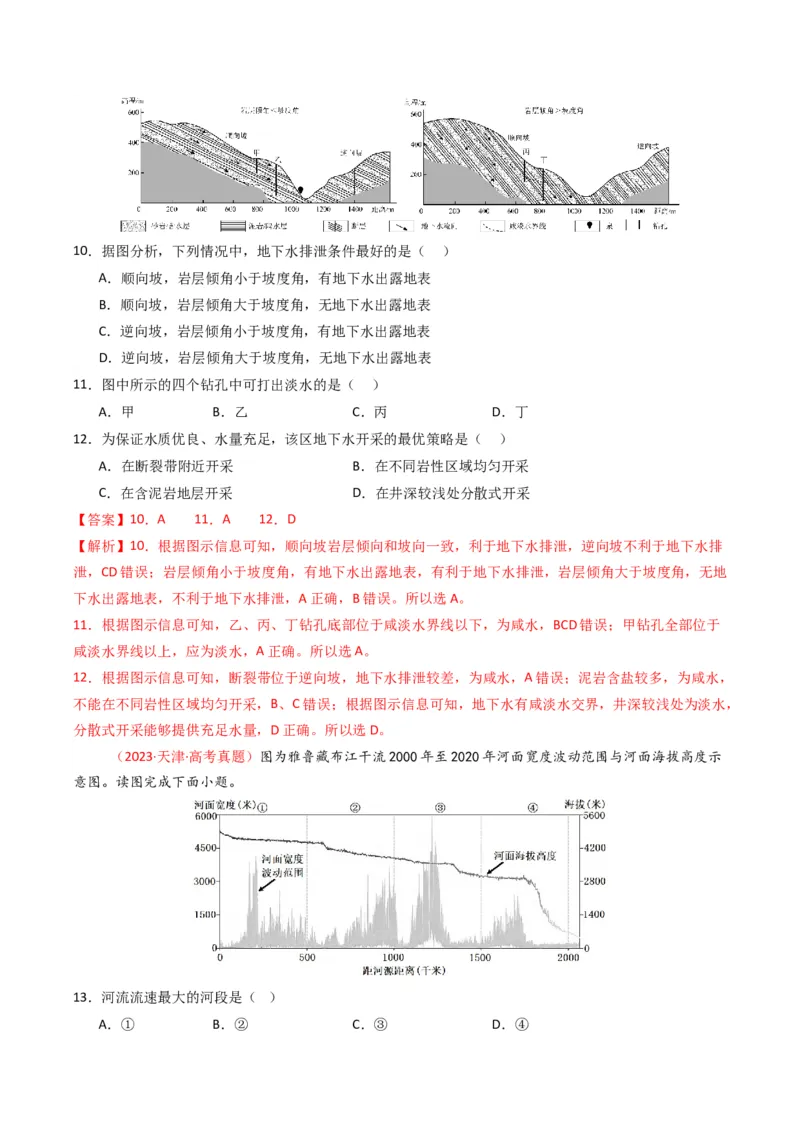 五年（2021-2025）高考地理真题分类汇编专题04地球上的水（全国通用）（解析版）_高考真题分类汇编_高考地理真题分类汇编（全国通用）五年（2021-2025）_word