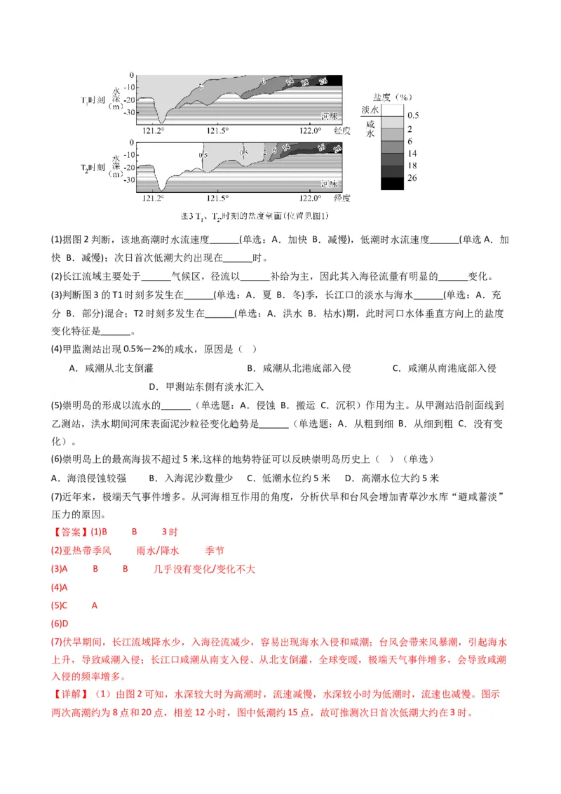五年（2021-2025）高考地理真题分类汇编专题04地球上的水（全国通用）（解析版）_高考真题分类汇编_高考地理真题分类汇编（全国通用）五年（2021-2025）_word