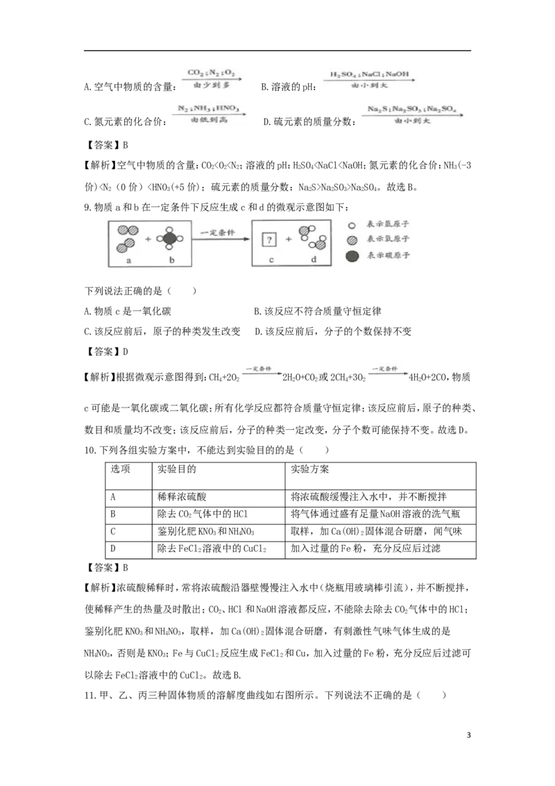 江苏省连云港市2018年中考化学真题试题（含解析）_中考真题_5.化学中考真题2015-2024年_2018中考真题卷（277份）