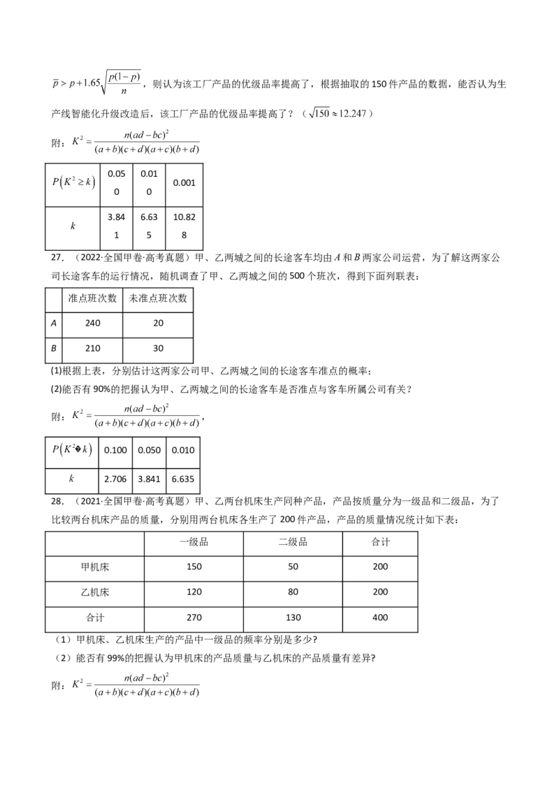 专题18统计与统计案例5种常见考法归类（全国通用）（原卷版）_高考真题分类汇编_高考数学真题分类汇编（全国通用）五年（2021-2025）