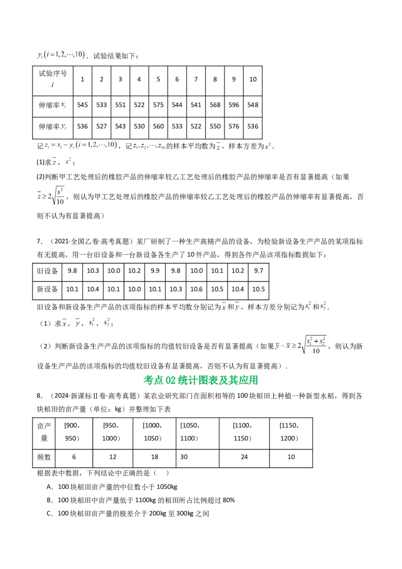 专题18统计与统计案例5种常见考法归类（全国通用）（原卷版）_高考真题分类汇编_高考数学真题分类汇编（全国通用）五年（2021-2025）