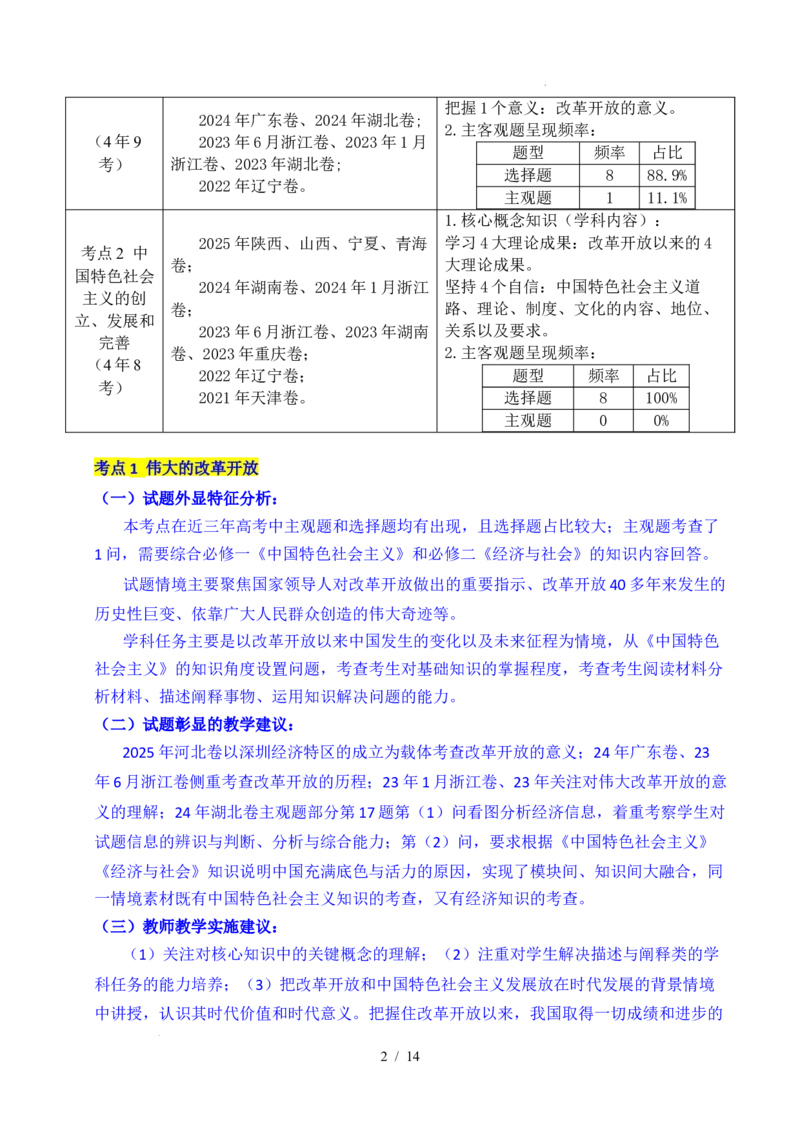 专题03只有中国特色社会主义才能发展中国（解析版）_高考真题分类汇编_高考政治真题分类汇编（全国通用）五年（2021-2025）