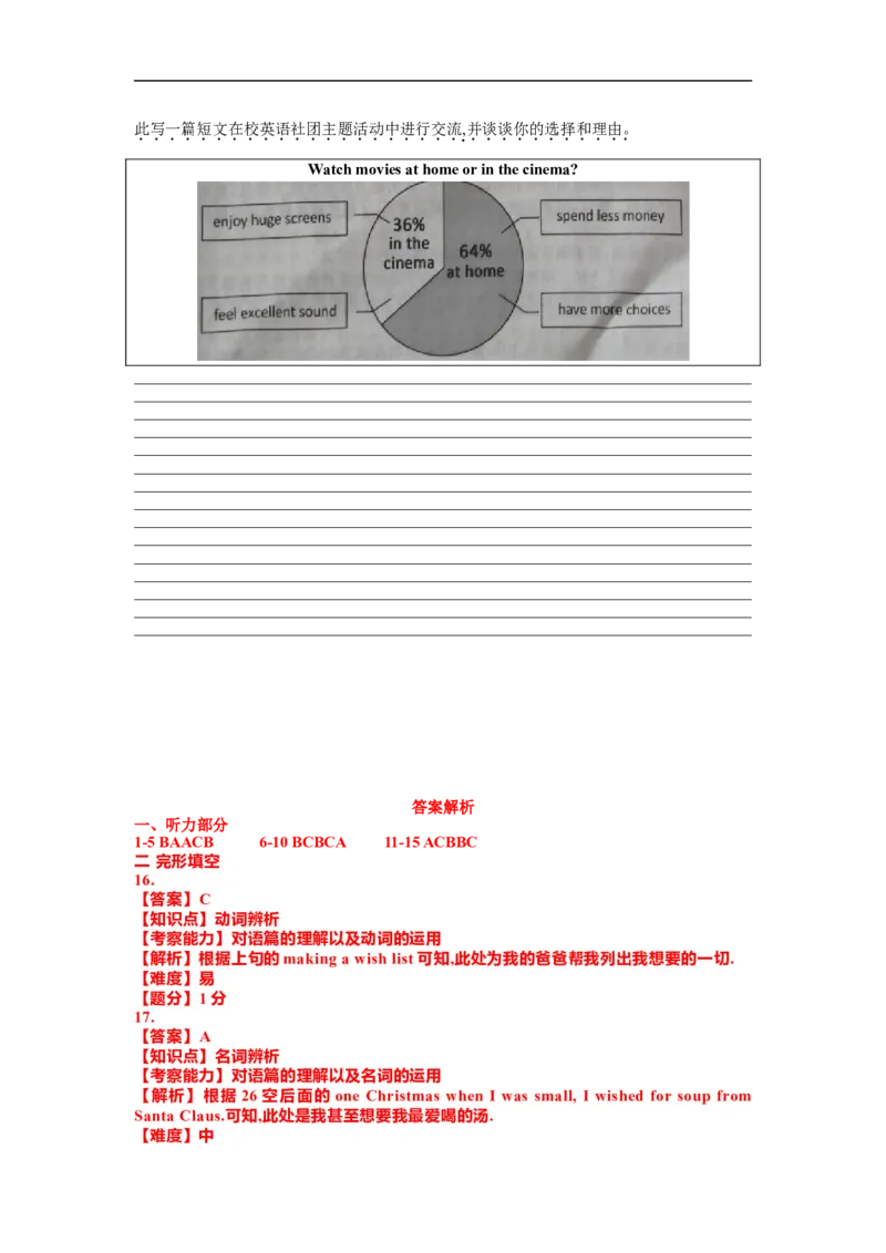 浙江省绍兴市2020年中考英语试题（解析版不含听力部分解析）_中考真题_3.英语中考真题2015-2024年_2020全国多省多地中考英语真题145份