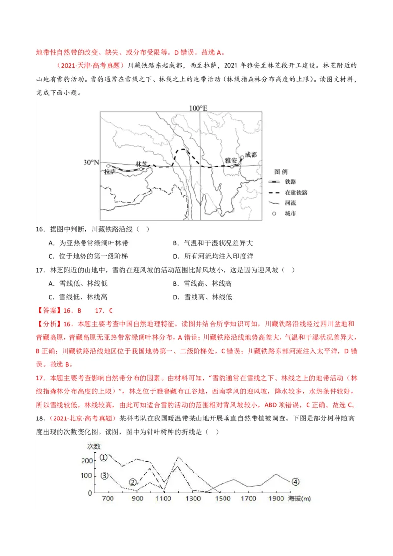 五年（2021-2025）高考地理真题分类汇编专题06自然环境的整体性与差异性（全国通用）（解析版）_高考真题分类汇编_高考地理真题分类汇编（全国通用）五年（2021-2025）_pdf