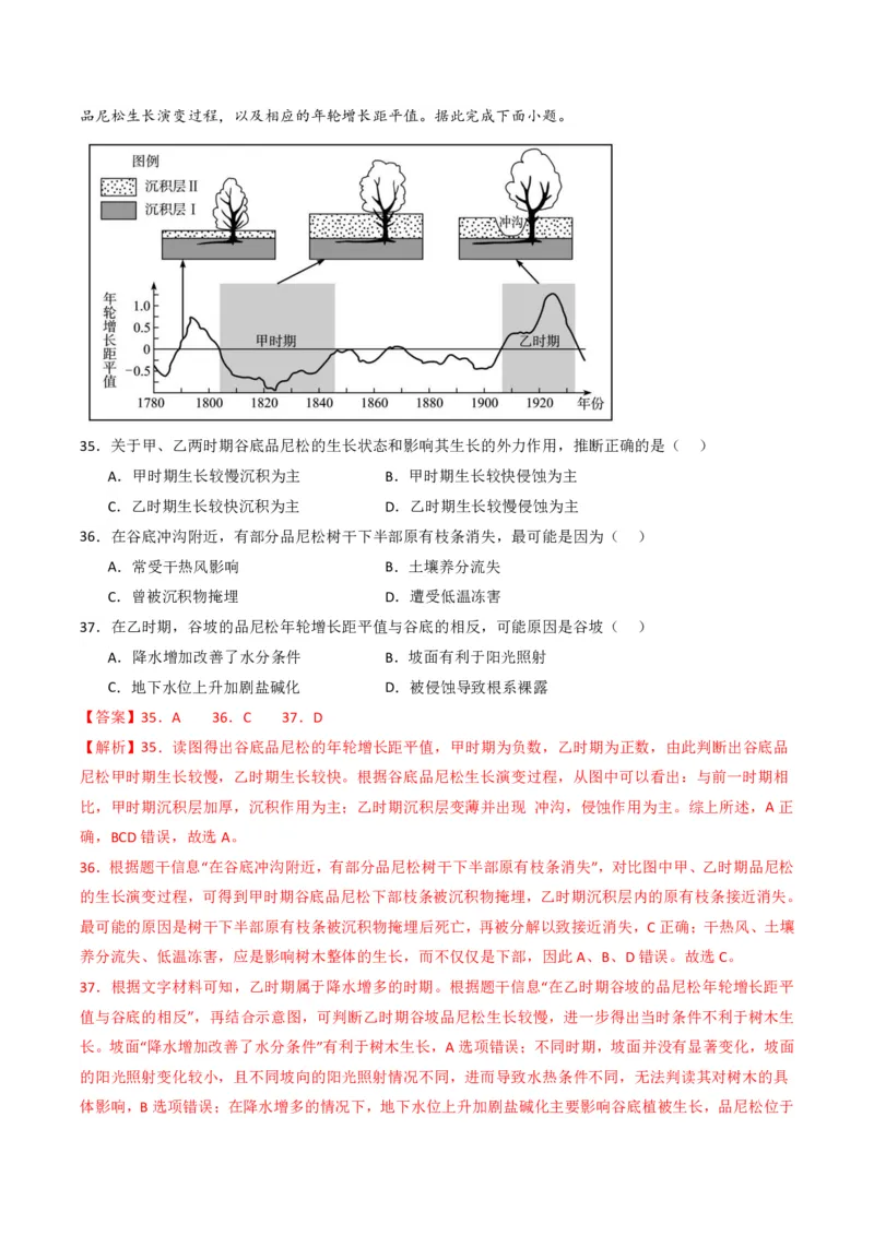 五年（2021-2025）高考地理真题分类汇编专题06自然环境的整体性与差异性（全国通用）（解析版）_高考真题分类汇编_高考地理真题分类汇编（全国通用）五年（2021-2025）_pdf