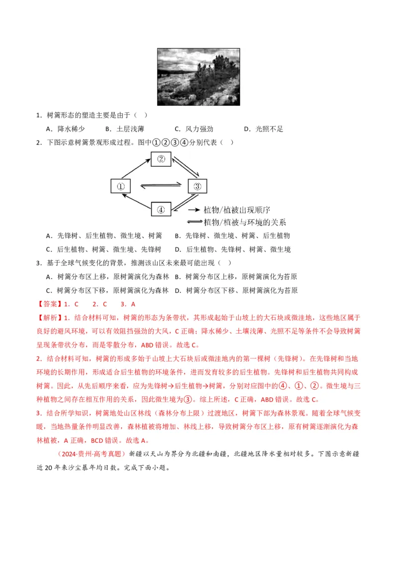五年（2021-2025）高考地理真题分类汇编专题06自然环境的整体性与差异性（全国通用）（解析版）_高考真题分类汇编_高考地理真题分类汇编（全国通用）五年（2021-2025）_pdf