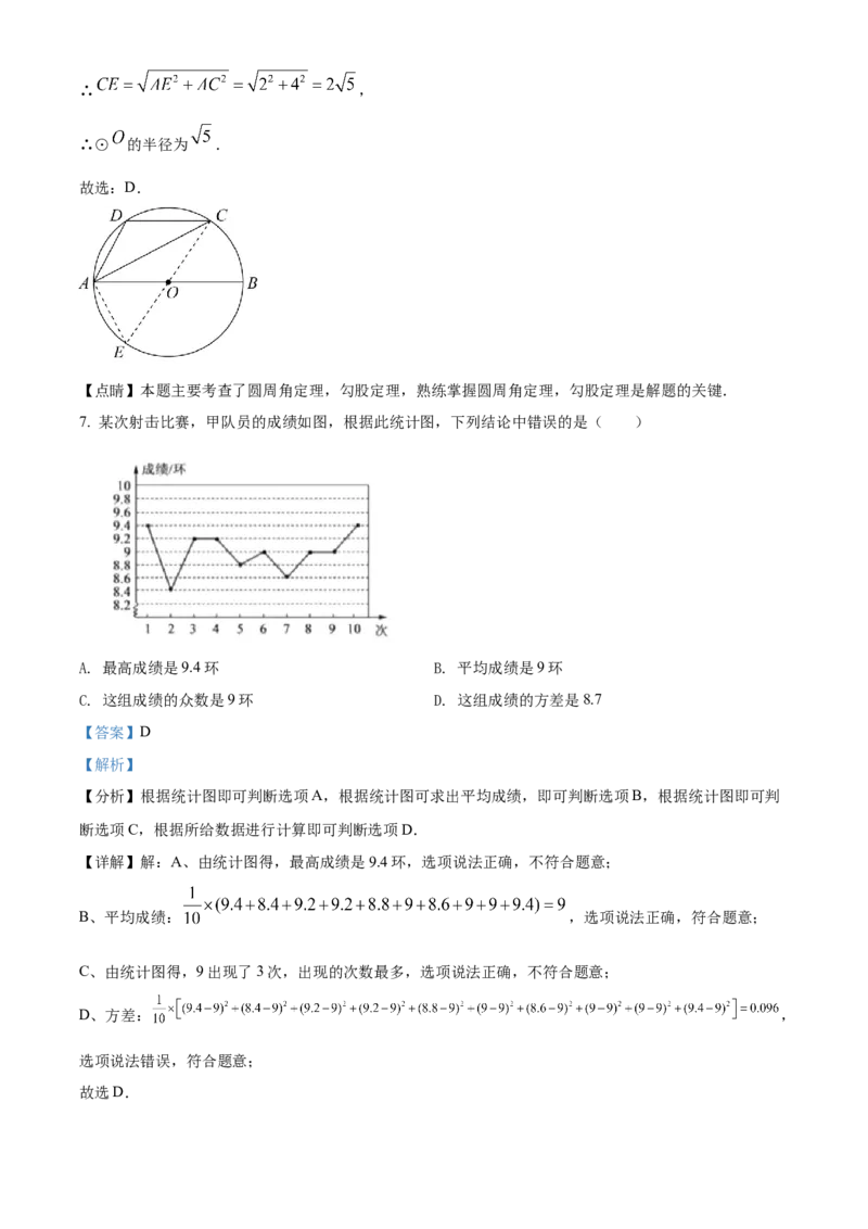 精品解析：2022年山东省泰安市中考数学真题（解析版）_中考真题_2.数学中考真题2015-2024年_2022中考数学真题145份13