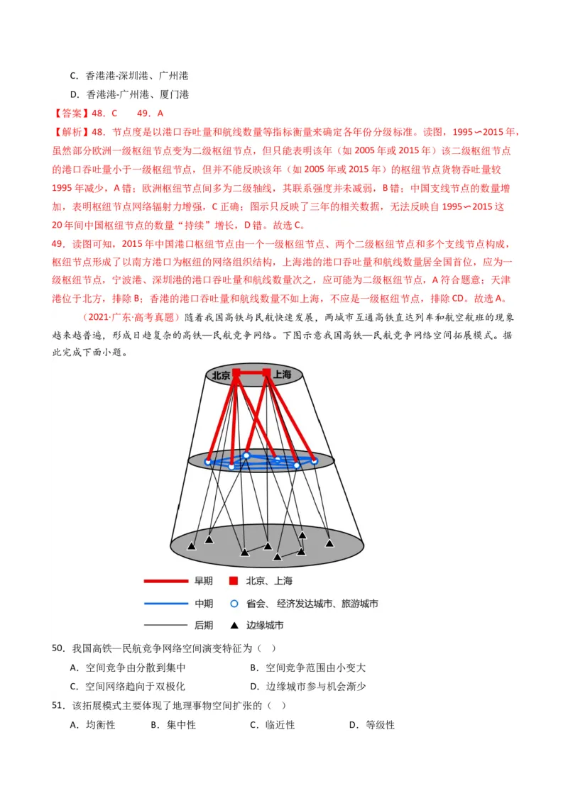 五年（2021-2025）高考地理真题分类汇编专题12交通（全国通用）（解析版）_高考真题分类汇编_高考地理真题分类汇编（全国通用）五年（2021-2025）_word