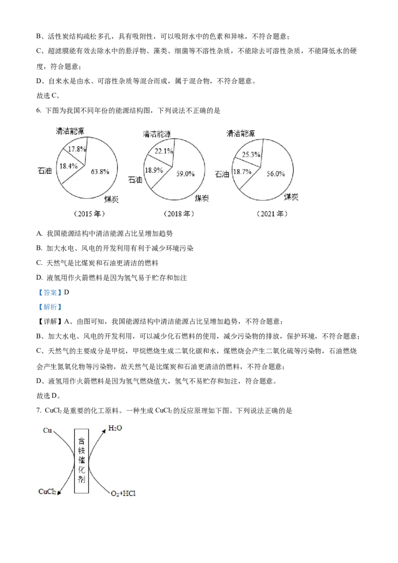 精品解析：2022年广东省广州市中考化学真题（解析版）_中考真题_5.化学中考真题2015-2024年_2022年中考化学真题（127份）14