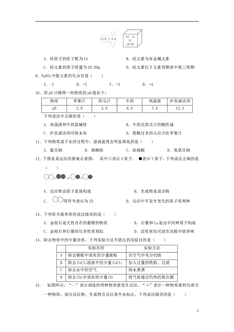 湖北省宜昌市2018年中考化学真题试题（含答案）_中考真题_5.化学中考真题2015-2024年_2018中考真题卷（277份）