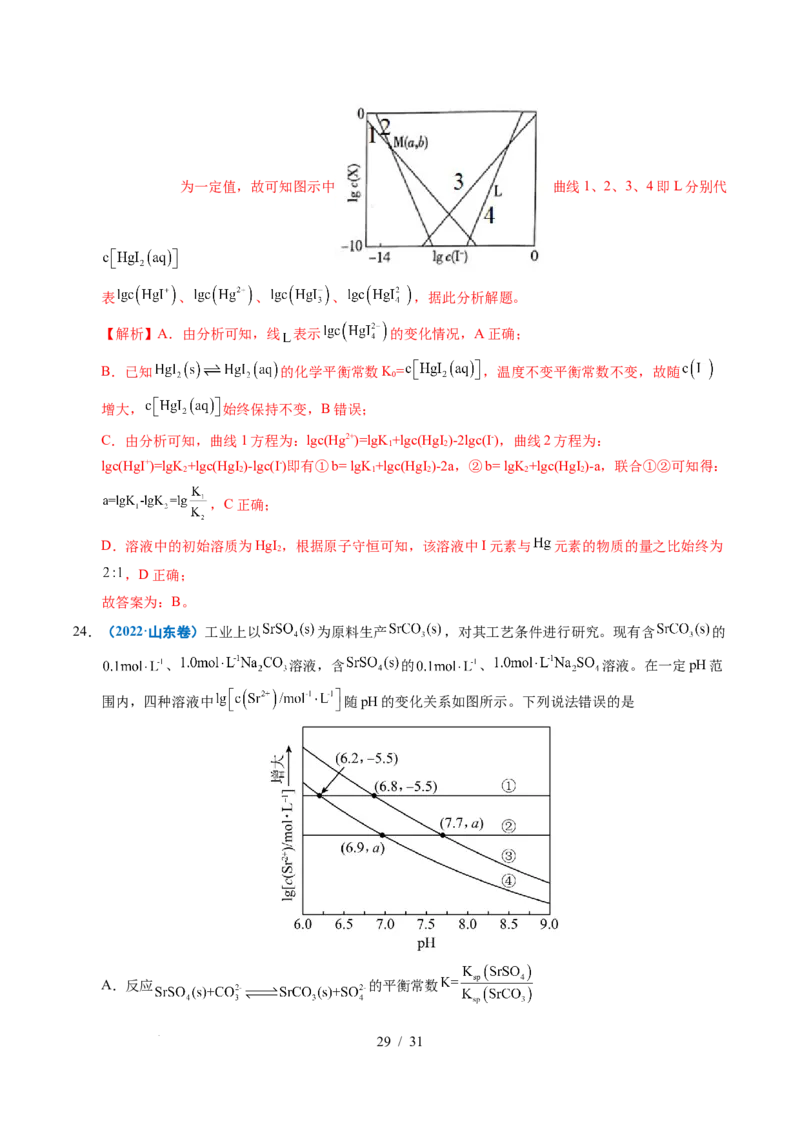 专题20电解质溶液曲线分析（解析）_高考真题分类汇编_高考化学真题分类汇编（全国通用）五年（2021-2025）_专题20电解质溶液曲线分析五年（2021-2025）高考化学真题分类汇编