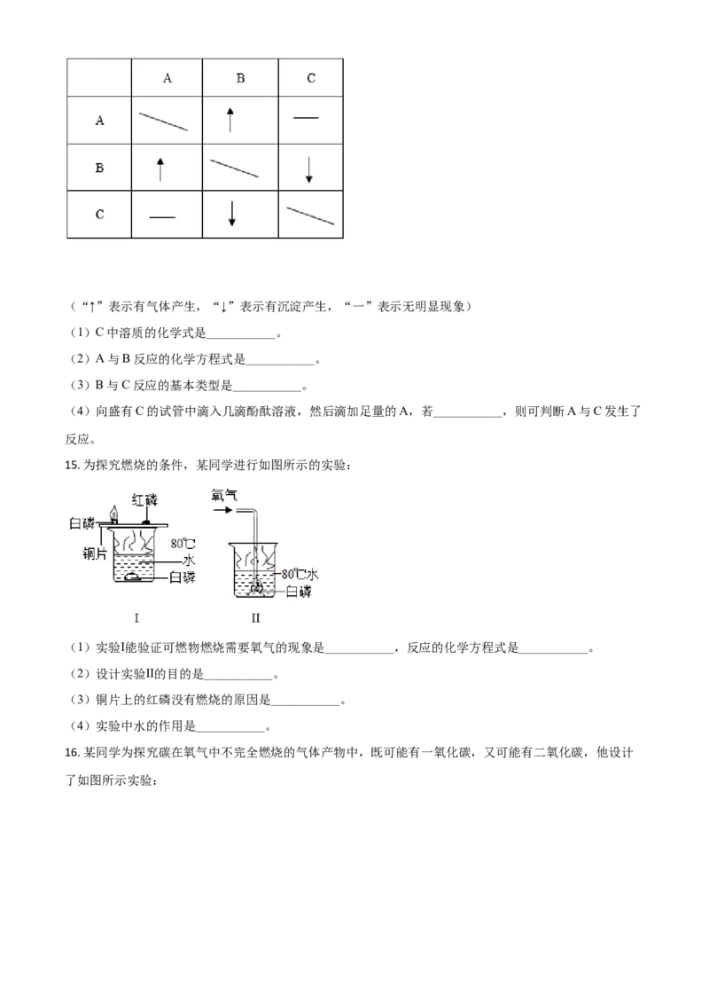 湖北省鄂州市2021年中考化学试题（原卷版）_中考真题_5.化学中考真题2015-2024年_2021年中考化学真题（83份）_鄂州化学