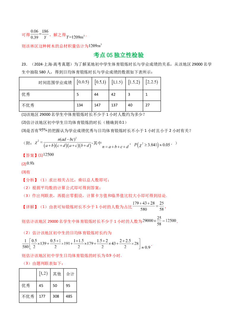 专题18统计与统计案例5种常见考法归类（全国通用）（解析版）_高考真题分类汇编_高考数学真题分类汇编（全国通用）五年（2021-2025）