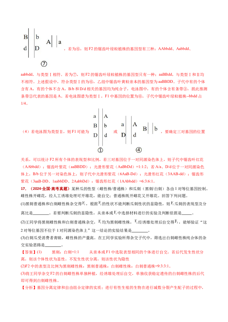 五年（2021-2025）全国高考生物真题分类汇编专题09基因的分离定律（全国通用）（解析版）_高考真题分类汇编_高考生物真题分类汇编（全国通用）五年（2021-2025）