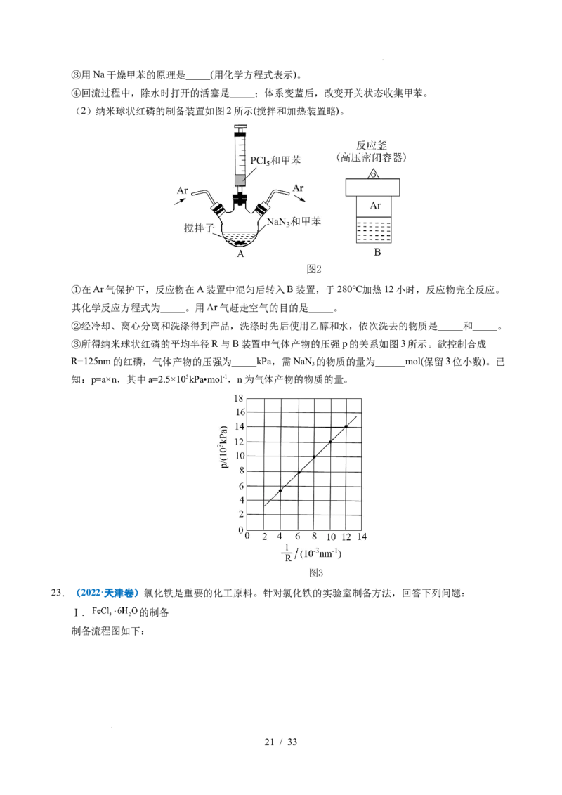 专题24化学实验综合题&mdash;&mdash;物质制备类_高考真题分类汇编_高考化学真题分类汇编（全国通用）五年（2021-2025）