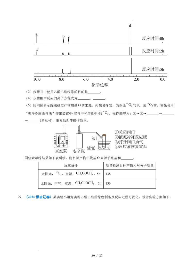 专题24化学实验综合题&mdash;&mdash;物质制备类_高考真题分类汇编_高考化学真题分类汇编（全国通用）五年（2021-2025）