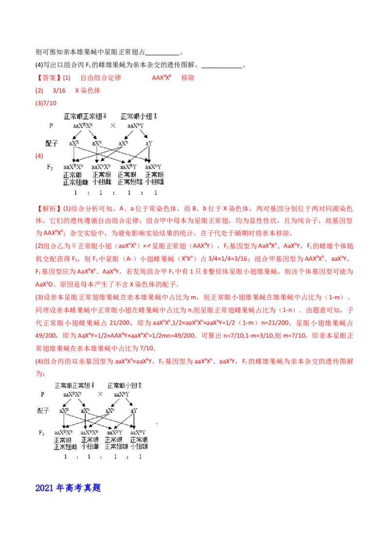 五年（2021-2025）全国高考生物真题分类汇编专题11伴性遗传和人类遗传病（全国通用）（解析版）_高考真题分类汇编_高考生物真题分类汇编（全国通用）五年（2021-2025）