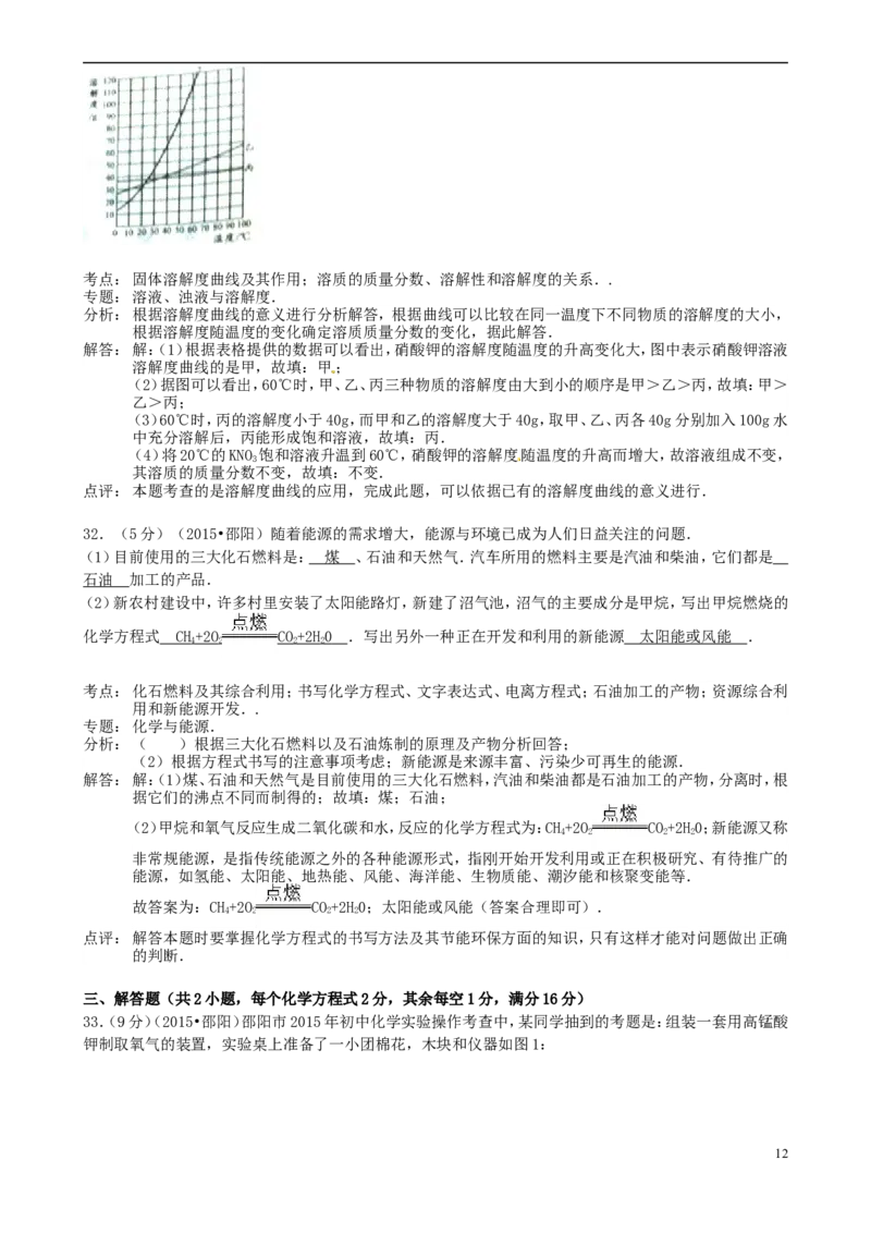 湖南省邵阳市2015年中考化学真题试题（含解析）_中考真题_5.化学中考真题2015-2024年_2015中考真题卷（162份）