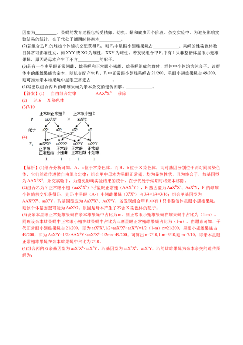 五年（2021-2025）全国高考生物真题分类汇编专题10基因的自由组合定律（全国通用）（解析版）_高考真题分类汇编_高考生物真题分类汇编（全国通用）五年（2021-2025）