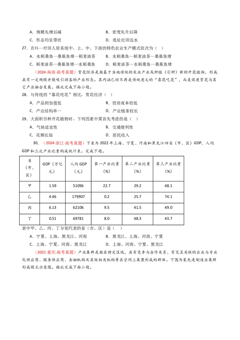 五年（2021-2025）高考地理真题分类汇编专题13区域发展（全国通用）（原卷版）_高考真题分类汇编_高考地理真题分类汇编（全国通用）五年（2021-2025）_word