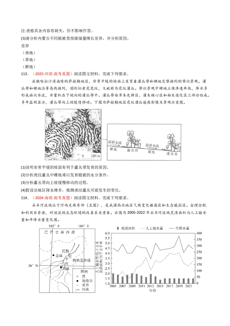 五年（2021-2025）高考地理真题分类汇编专题06自然环境的整体性与差异性（全国通用）（原卷版）_高考真题分类汇编_高考地理真题分类汇编（全国通用）五年（2021-2025）_word