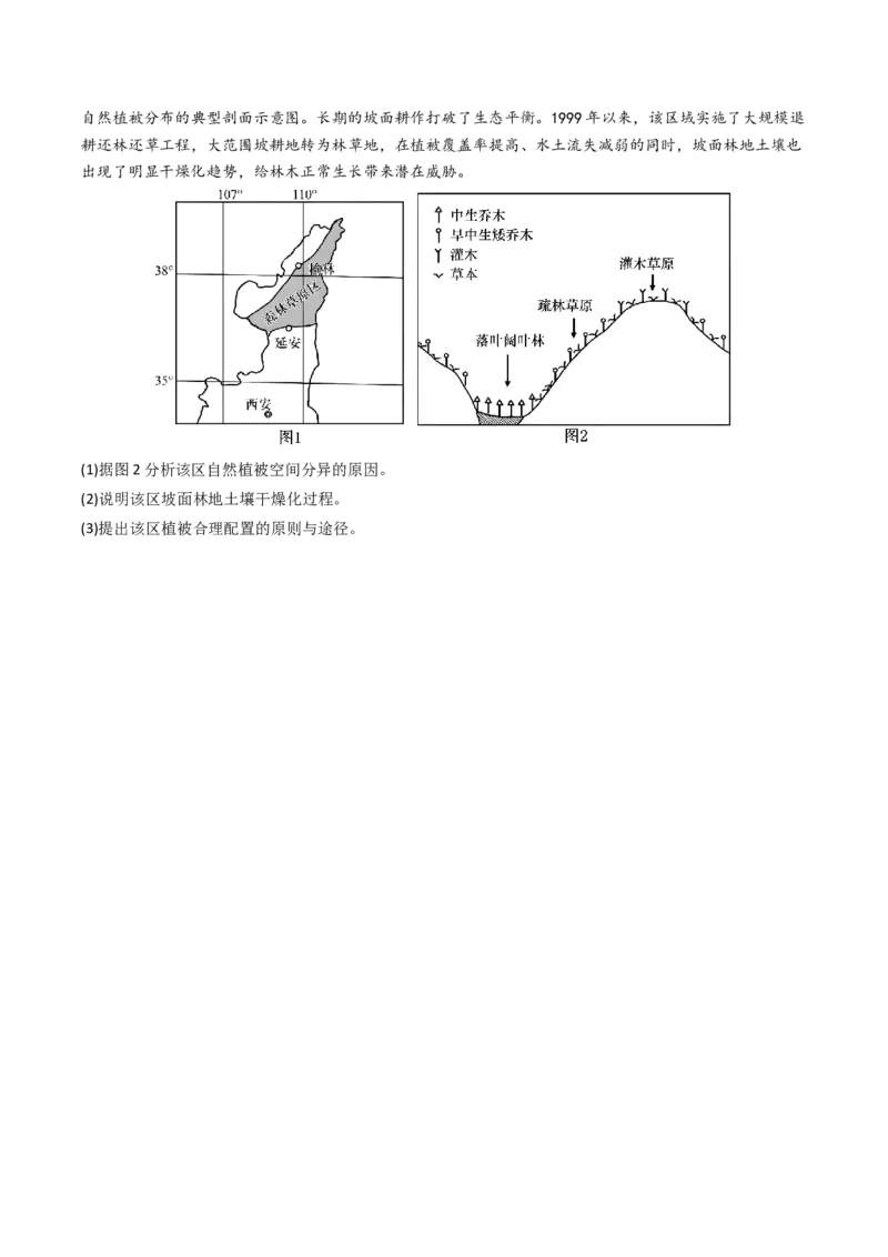 五年（2021-2025）高考地理真题分类汇编专题06自然环境的整体性与差异性（全国通用）（原卷版）_高考真题分类汇编_高考地理真题分类汇编（全国通用）五年（2021-2025）_word