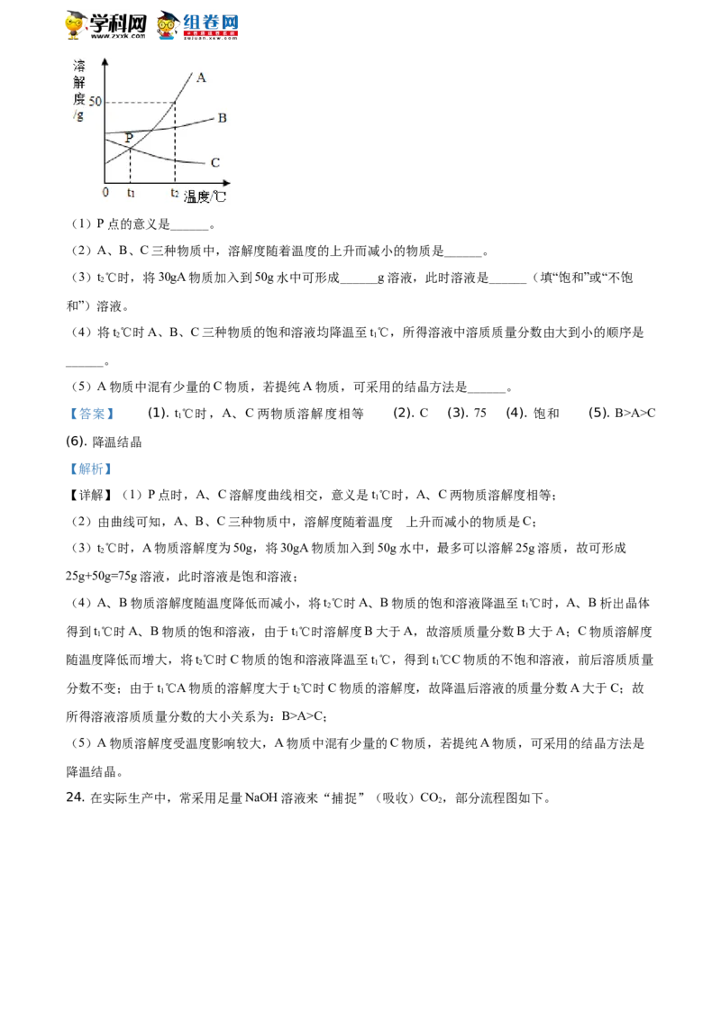 湖南省怀化市2021年中考化学试题（解析版）_中考真题_5.化学中考真题2015-2024年_2021年中考化学真题（83份）_​2021怀化化学​