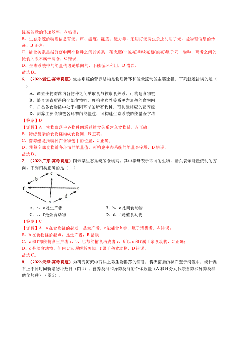 五年（2021-2025）全国高考生物真题分类汇编专题19生态系统（全国通用）（解析版）_高考真题分类汇编_高考生物真题分类汇编（全国通用）五年（2021-2025）