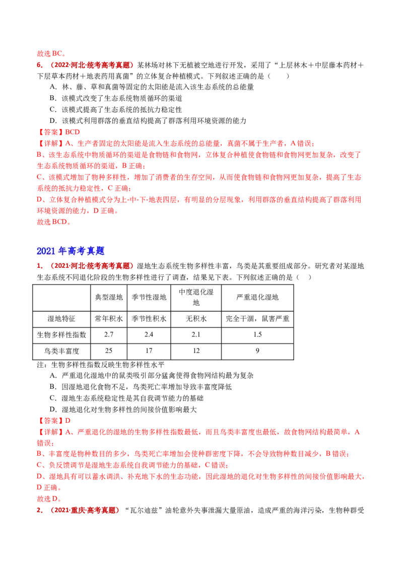 五年（2021-2025）全国高考生物真题分类汇编专题19生态系统（全国通用）（解析版）_高考真题分类汇编_高考生物真题分类汇编（全国通用）五年（2021-2025）