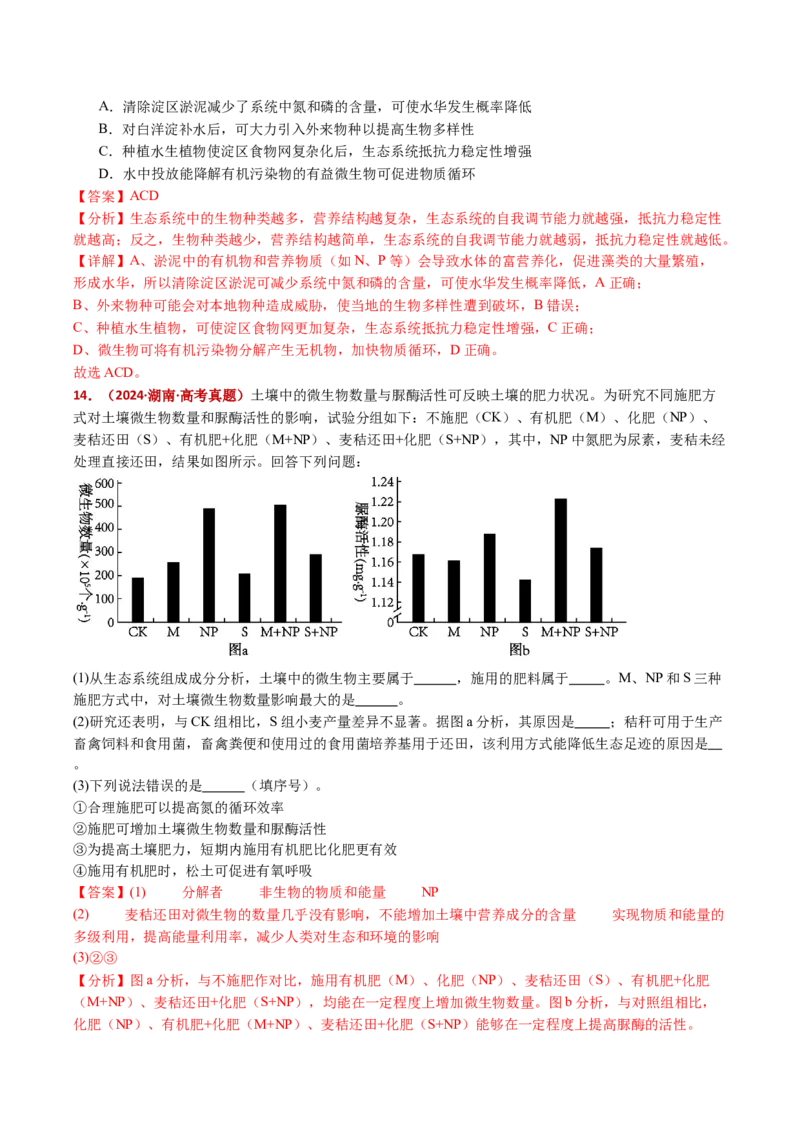 五年（2021-2025）全国高考生物真题分类汇编专题19生态系统（全国通用）（解析版）_高考真题分类汇编_高考生物真题分类汇编（全国通用）五年（2021-2025）