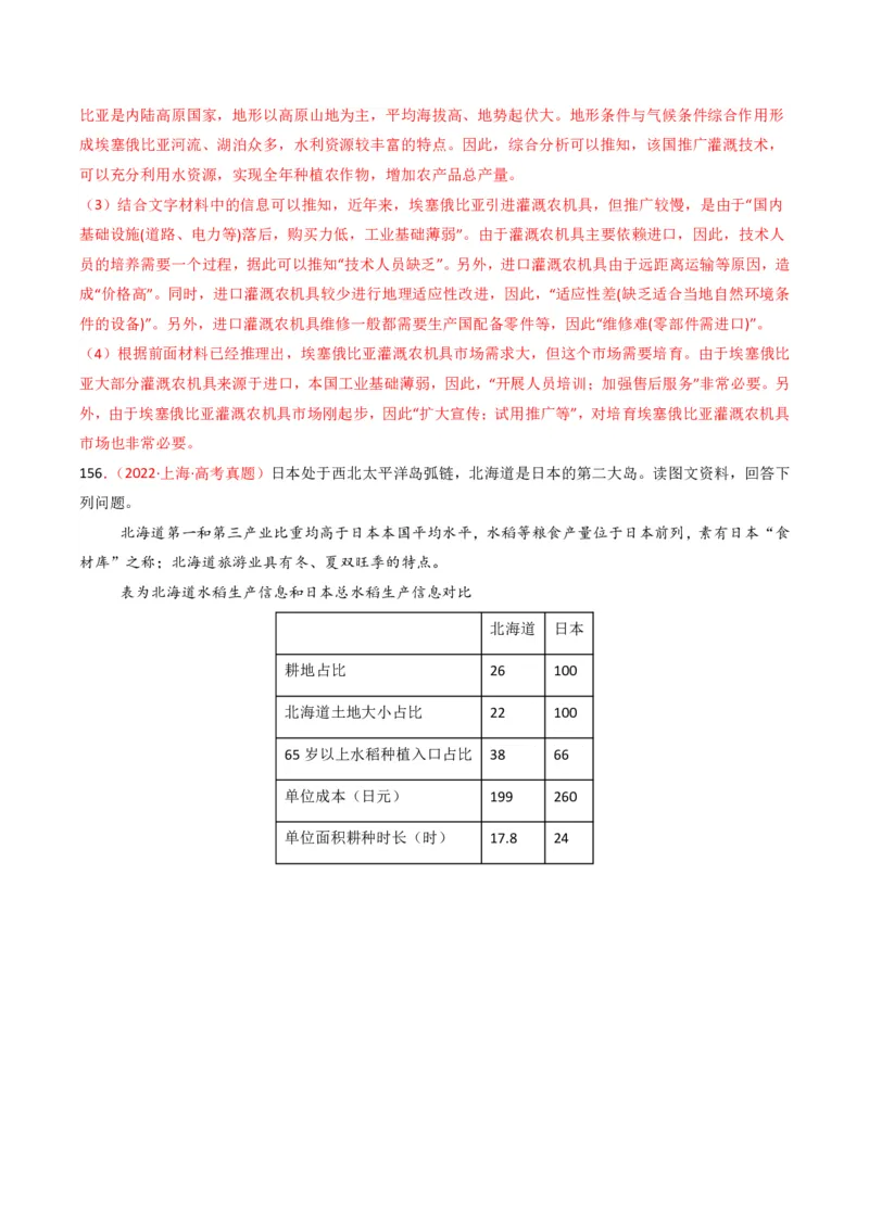 五年（2021-2025）高考地理真题分类汇编专题10农业（全国通用）（解析版）_高考真题分类汇编_高考地理真题分类汇编（全国通用）五年（2021-2025）_pdf