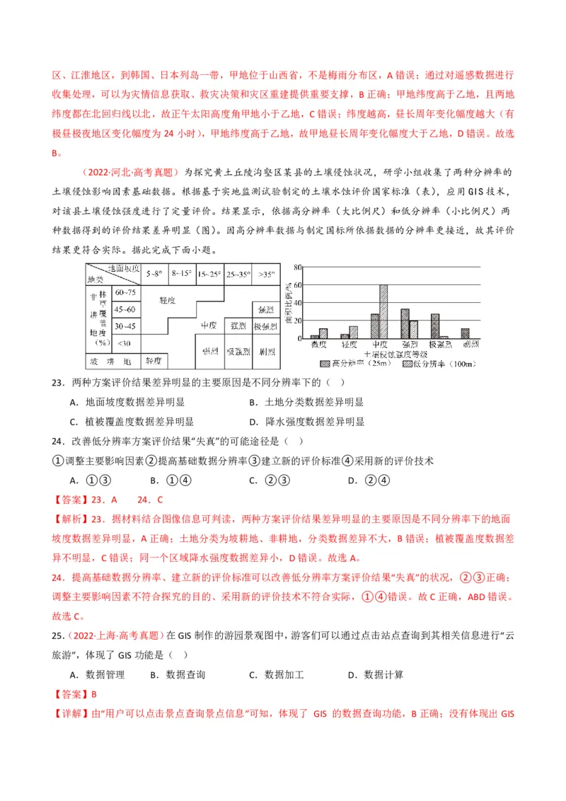 五年（2021-2025）高考地理真题分类汇编专题07自然灾害与地理信息技术（全国通用）（解析版）_高考真题分类汇编_高考地理真题分类汇编（全国通用）五年（2021-2025）_pdf
