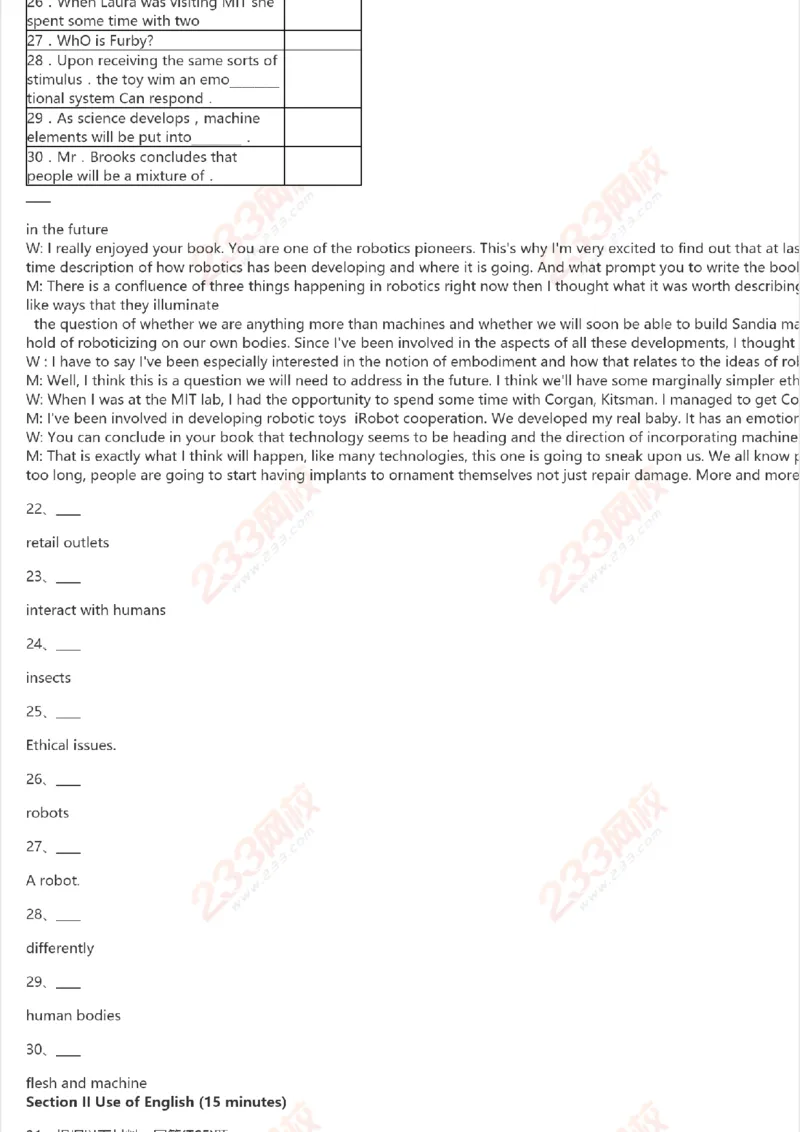 PETS5历年真题精选6_公共英语5级课程_历年真题pdf+听力音频