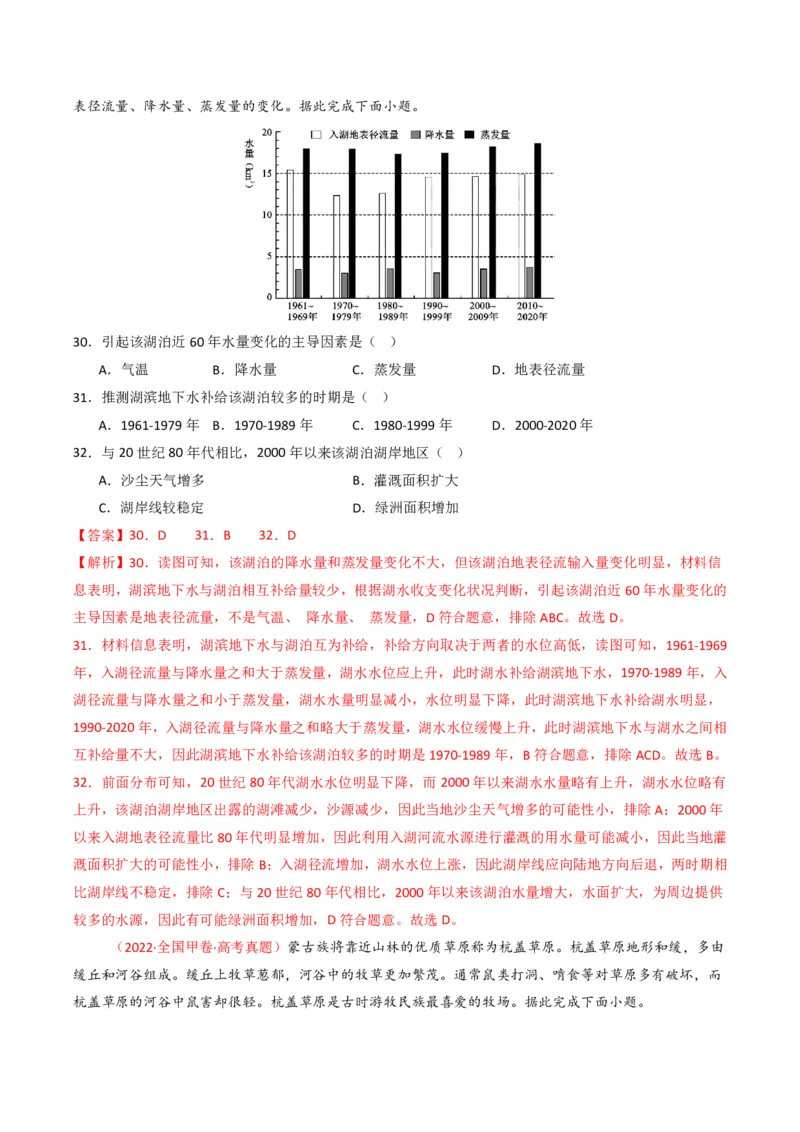 五年（2021-2025）高考地理真题分类汇编专题04地球上的水（全国通用）（解析版）_高考真题分类汇编_高考地理真题分类汇编（全国通用）五年（2021-2025）_pdf