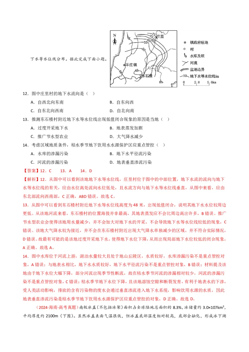 五年（2021-2025）高考地理真题分类汇编专题04地球上的水（全国通用）（解析版）_高考真题分类汇编_高考地理真题分类汇编（全国通用）五年（2021-2025）_pdf