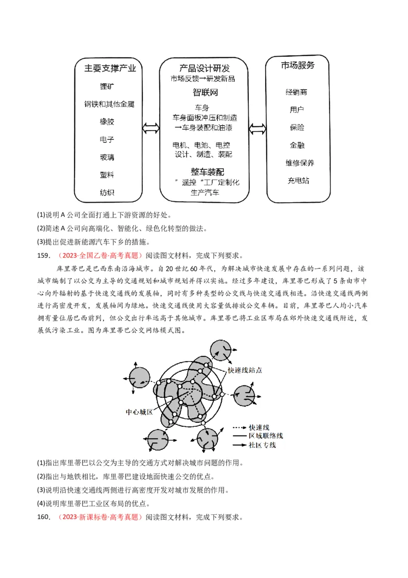 五年（2021-2025）高考地理真题分类汇编专题11工业与服务业（全国通用）（原卷版）_高考真题分类汇编_高考地理真题分类汇编（全国通用）五年（2021-2025）_word