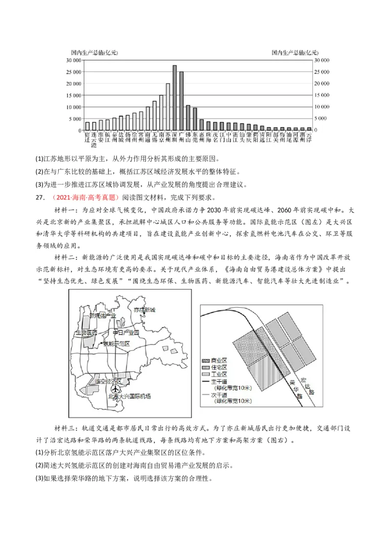 五年（2021-2025）高考地理真题分类汇编专题11工业与服务业（全国通用）（原卷版）_高考真题分类汇编_高考地理真题分类汇编（全国通用）五年（2021-2025）_word