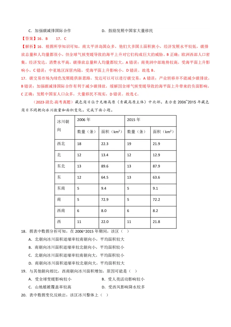 五年（2021-2025）高考地理真题分类汇编专题14资源、环境与国家安全（全国通用）（解析版）_高考真题分类汇编_高考地理真题分类汇编（全国通用）五年（2021-2025）_pdf