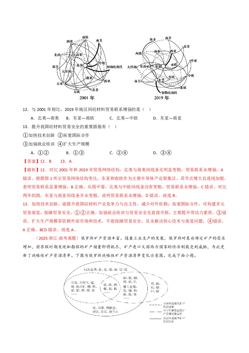 五年（2021-2025）高考地理真题分类汇编专题14资源、环境与国家安全（全国通用）（解析版）_高考真题分类汇编_高考地理真题分类汇编（全国通用）五年（2021-2025）_pdf