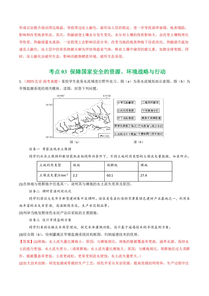 五年（2021-2025）高考地理真题分类汇编专题14资源、环境与国家安全（全国通用）（解析版）_高考真题分类汇编_高考地理真题分类汇编（全国通用）五年（2021-2025）_pdf