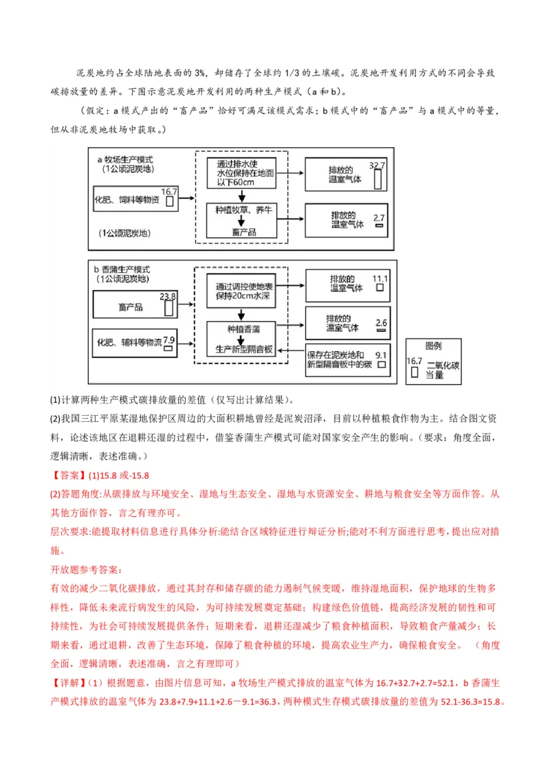五年（2021-2025）高考地理真题分类汇编专题14资源、环境与国家安全（全国通用）（解析版）_高考真题分类汇编_高考地理真题分类汇编（全国通用）五年（2021-2025）_pdf