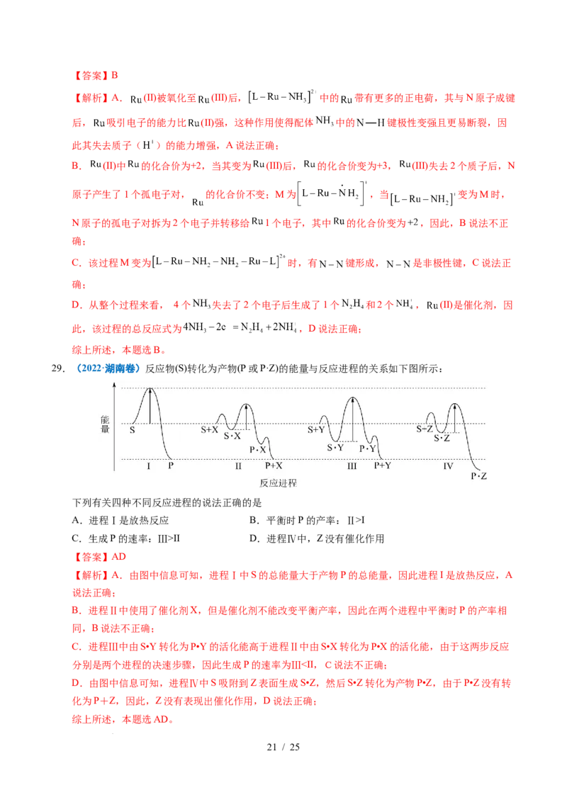 专题15化学反应中的能量变化及反应机理（解析）_高考真题分类汇编_高考化学真题分类汇编（全国通用）五年（2021-2025）