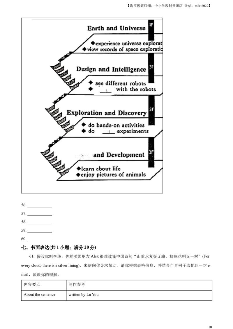 精品解析：2023年浙江省金华市中考英语真题（原卷版）_中考真题_3.英语中考真题2015-2024年_2023中考英语真题7.20