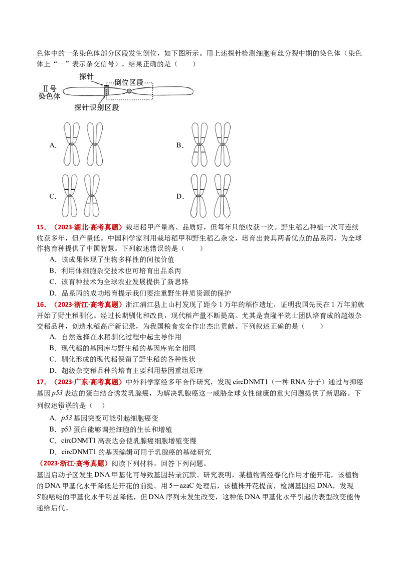 五年（2021-2025）全国高考生物真题分类汇编专题12变异、育种与进化（全国通用）（原卷版）_高考真题分类汇编_高考生物真题分类汇编（全国通用）五年（2021-2025）