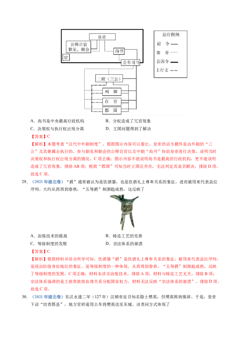 五年（2021-2025）高考历史真题分类汇编专题19选择性必修一：国家制度与社会治理（全国通用）（解析版）_高考真题分类汇编_高考历史真题分类汇编（全国通用）五年（2021-2025）