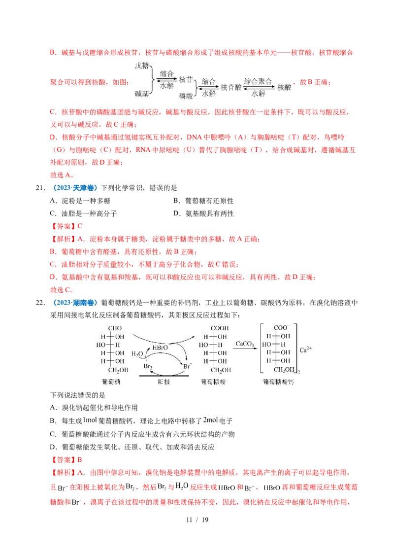 专题13有机化学基础知识（解析）_高考真题分类汇编_高考化学真题分类汇编（全国通用）五年（2021-2025）_专题13有机化学基础知识五年（2021-2025）高考化学真题分类汇编