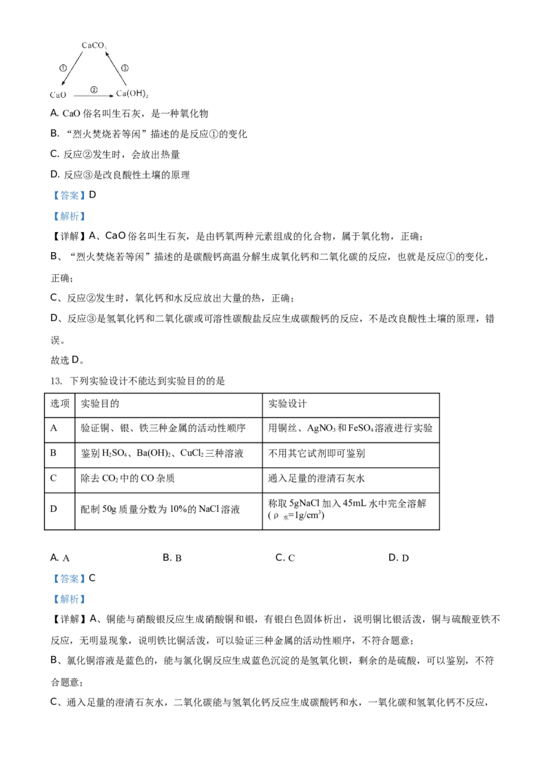精品解析：四川省乐山市2021年中考化学试题（解析版）_中考真题_5.化学中考真题2015-2024年_地区卷_四川省_四川乐山化学18-21