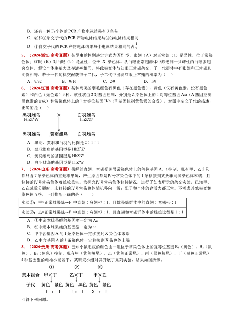 五年（2021-2025）全国高考生物真题分类汇编专题10基因的自由组合定律（全国通用）（原卷版）_高考真题分类汇编_高考生物真题分类汇编（全国通用）五年（2021-2025）