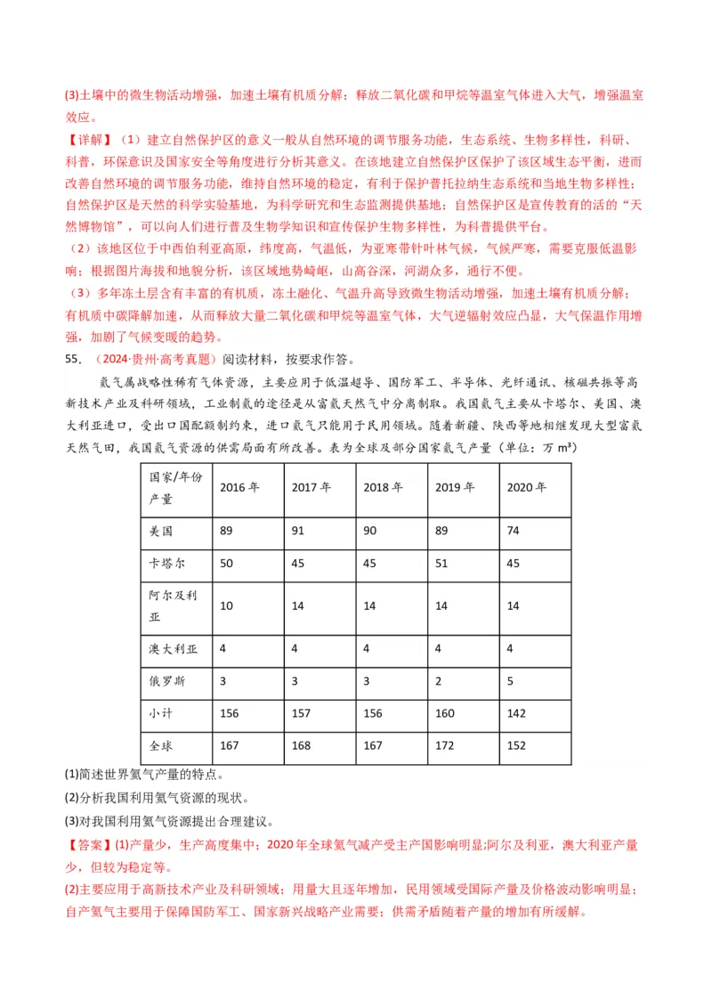 五年（2021-2025）高考地理真题分类汇编专题14资源、环境与国家安全（全国通用）（解析版）_高考真题分类汇编_高考地理真题分类汇编（全国通用）五年（2021-2025）_word